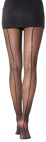 Gi&Gi Collant velati 20 denari opachi, con pois riga posteriore e cuciture piatte. Tassello in cotone e punte invisibili. Ideali per le occasioni più eleganti. N.1303 (S/M)