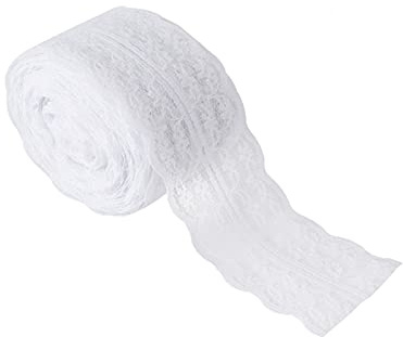 Tomotato Spitze Borten Dekoband, 10m Rolle 4,5 cm Breit, Polyester und Baumwolle, für DIY Basteln, Nähen, Hochzeit, Geburtstag, Scrapbooking, Weihnachten