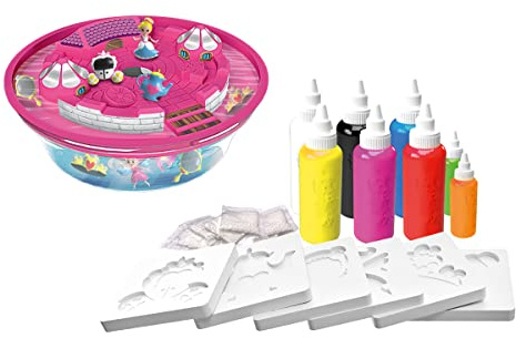Simba 106322564 - Aqua Gelz Deluxe Prinzessinnen Schloss, Bastelset, Kreativ, 8 Flaschen Farbgel, 6 Formen, 5X Wasserzusatz, Schale mit Schloss-Aufsatz, Sticker, ab 8 Jahren