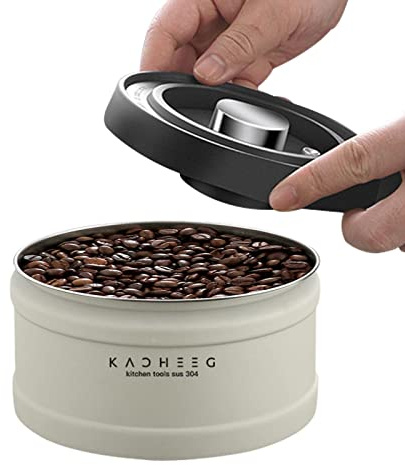 Recipiente al vacío para café - Recipiente para Acero Inoxidable, Recipiente para café con Tapa Acero Inoxidable para almacenar Alimentos Cocina y Gris Niktule