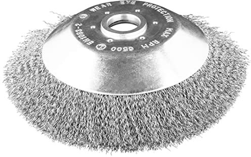 GRAPHITE Cepillo de alambre para amoladora de gasolina 150/200 x 25,4 mm, duro y suave, diámetro exterior 150/200 mm, orificio interior de 25,4 mm, para limpieza de adoquines (200 x 25,4 mm)