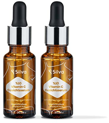40 ml C-serum med naturliga veganska ingredienser | 10 % C-vitamin koncentrat och utan kemikalier | Ansiktsvård mot pigment | Hyaluron Serum för akne och finnar | Hudvård