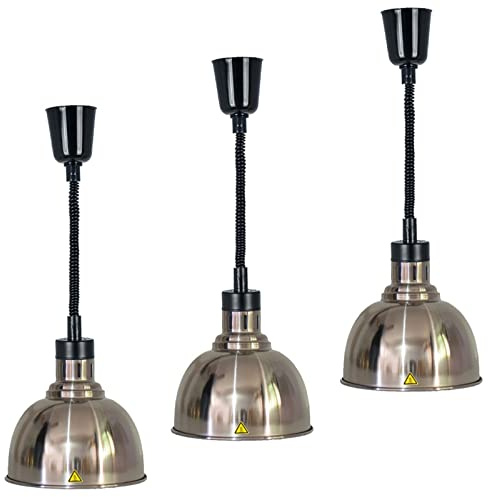 Lampe Infrarouge Chauffante Cuisine, Commercial Lampe Chauffante Aliments, Chauffe Plat Buffet avec Ampoule de 250W pour les Buffet Restaurants et les Cuisines D'hôtel(Color:Stainless steel)