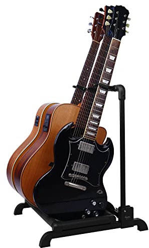 GUITTO Gitarrenständer Multi Faltbarer Universal Display Guitar Rack Tragbarer Gitarrenhalter für Band Bühne Bass Akustik Gitarre -3 Halter GGS-12