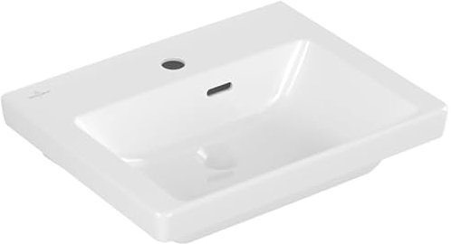 Villeroy & Boch Subway 3.0 Handwaschbecken, 500 x 400 mm, 1 Hahnloch, mit Überlauf, ungeschliffen, 437050, Farbe: Weiß Ceramicplus