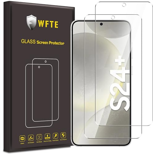 WFTE [2 Stück Schutzfolie für Samsung Galaxy S24 Plus 5G Panzerglas Glasfolie 9H Härte, Anti-Kratzen, Anti-Bläschen Displayschutzfolien Panzer Schutz Glas für Samsung Galaxy S24 +