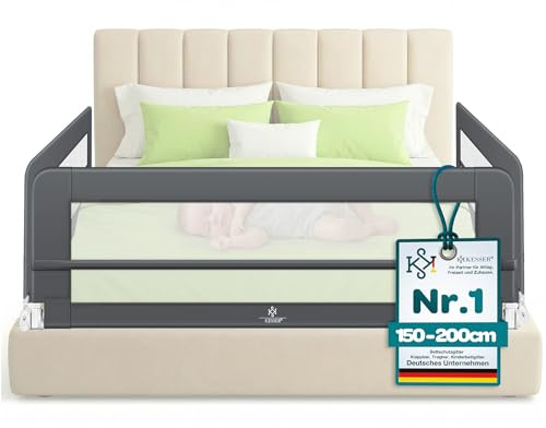 KESSER® Sponda da letto Protezione per letto Sponda da letto bambini Sponda da culla Barriera letto per bambini, Grigio scuro - 200cm