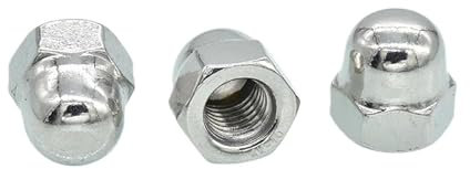 Sicherungsmuttern, M3 M4 M5 M6 M8 M10 M12 M14 M16 Hutmuttern aus Edelstahl 304 in Hutmuttern DIN1587 (Farbe: Silber, Größe: M8 (10 Stück))(M12(5PCS))