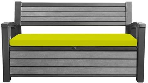 Garden Iceni & Eden Storage Benches Seat Pad Only 128 x 50 x 5cm Water Resistant Outdoor Bench Patio Furniture Cushion | Swing Bench Pads Durable & Easy to Clean Removable Cover (Lime Green)