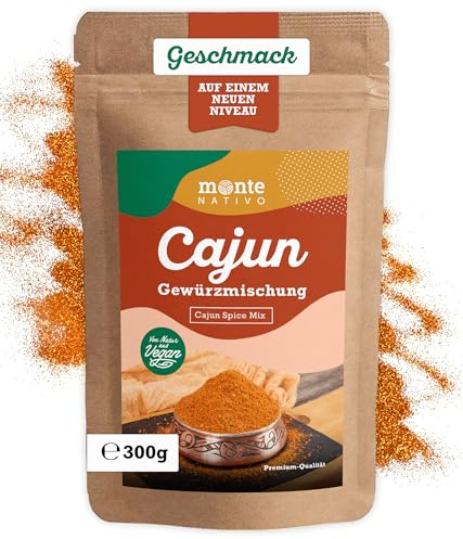 Cajun Gewürzmischung Monte Nativo (300g) - Cajun Gewürz Seasoning | Hochwertige Spices - Schonend getrocknete und aromatische Gewürze ideal zum Kochen und Würzen - Intesives Aroma und Geschmack
