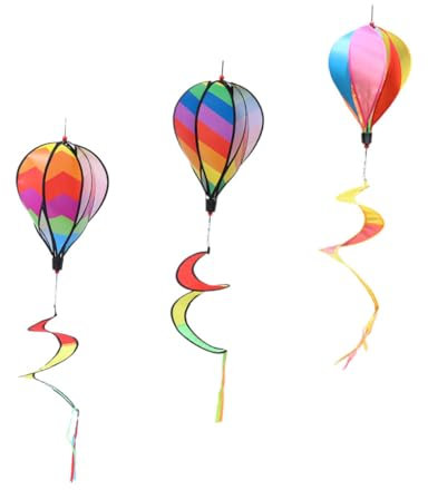 OFFSCH Spiralförmige Heißluftballon-windmühle Hängeornament Für Außenbereich Naturgetreue Garten-Dekoration Lustige Windrad-Accessoires