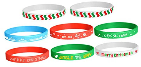 Vaguelly 32stücke Teiliges Silikon Armband Für Weihnachten Bunte Weihnachtsarmbänder Mit Festlichen Motiven Für Junge Mädchen Und Erwachsene Dekoration Für Weihnachten Und Partys