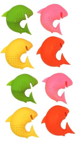 Amosfun 2pcs Loose Leaf Tea Filters Shark Tea Strainer Kitchen Gadgets Random Color