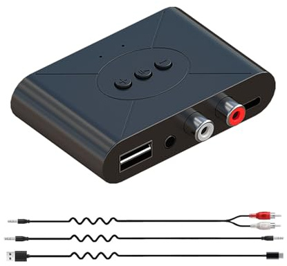 Bluetooth 5.3 ljudmottagare trådlös RCA Bluetooth-adapter för stereo trådlös ljudmottagare/USB-flashenhet/NFC one-touch-anslutning för bilhögtalare och hörlurar