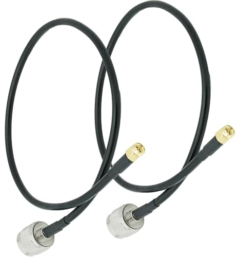 ACONRFTOL 2PCS SMA mâle à N type mâle câble coaxial RG58 50cm SMA à N RF jumper pigtail câble coaxial faible perte pour Ham Radio, Antenne, WiFi, CCTV
