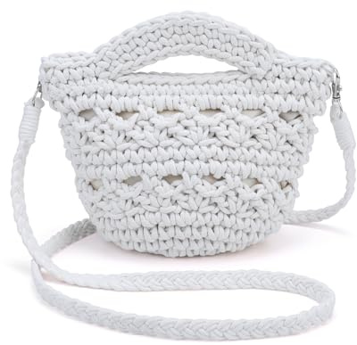 CHIC DIARY Mini Strohtasche Henkeltasche Damen Sommer Strandtasche Stroh Umhängetasche Schultertasche Handtasche