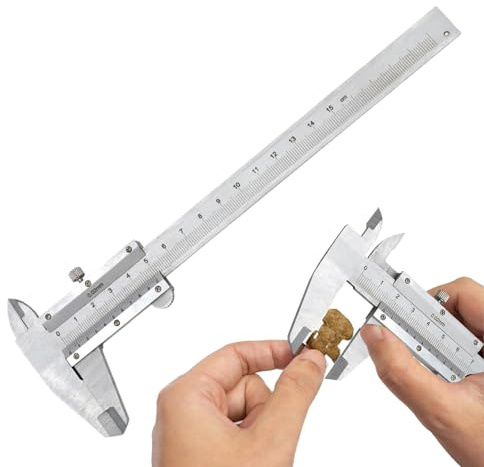 Niesel Misuratore a disco – calibro – calibro – acciaio al carbonio millimetro – strumento di misurazione – righello di precisione, precisione + / - 0,02 mm, calibro non digitale da 0 a 150 mm per