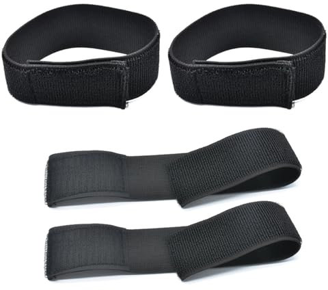 4 pinzas para pantalones de bicicleta, ajustables, antideslizantes, elásticos, cierre de velcro, goma para pantalones (30 x 3 cm)