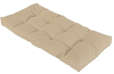 RZYW 8cm Dicke Bankauflage Outdoor Wasserdicht, Sitzauflage Sitzkissen Bank, rutschfeste Bankkissen Gartenbank Auflage, Polster für Gartenmöbel Bank Fensterbank Hollywoodschaukel,Khaki,200x50x8cm