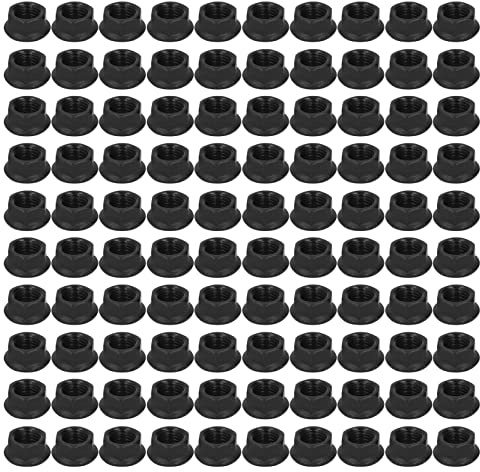 Tuerca hexadecimal de Sunicon M10, 100pcs m10 x 1.25 tuerca hexagonal tuerca de acero de carbono para 168f 170 188 generador de gasolina negro