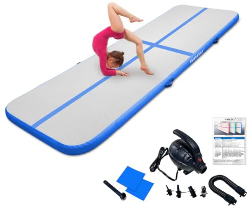 Aufblasbare Air Matte Tumble Track, 3m/4m/5m Tumbling Matte Turnmatte, 10cm hoch rutschfeste Gymnastikmatte für Zuhause, Outdoor, Fitness, Yoga, Training, Cheerleading