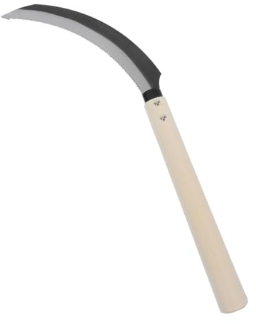 Milisten Hoz De Arroz Dentado con Mango De Madera Herramienta De Jardín Pequeña para Deshierbe Césped para Jardín De Mano