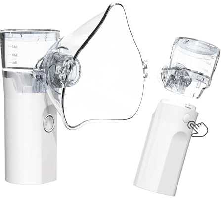 SENLINLIN Inhalationsgerät, Leiser Inhaliergeräte für Kinder Erwachsene, Tragbarer Wiederaufladbarer Inhalator mit Selbstreinigungsfunktion, 2 Sprühmodi, inkl. Mundstück & 2 Masken für Zuhause & Reise