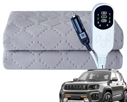 Coperta Di Auto Elettriche - Cuscinetto Riscaldato A 12 Volt, Design Impermeabile Da 150x80 Cm | Ingranaggi Di Temperatura, Tappetino Di Riscaldamento Automatico, SUV Truck RV Compatibile, Cop
