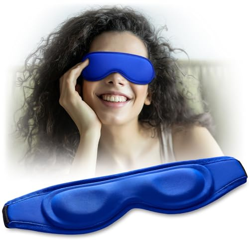 Contoured Ice Eye Mask for Puffy Eyes: Gel Cold Compress for Dark Circles, Sinus Pressure & Eye Fatigue, Reusable Cooling Therapy, Fits All Head Sizes, Daily Eye Care, Relaxation Beauty Gift, Blue