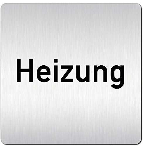Türschilder24 XXL Schild - Türschild (B) • 125 x 125 mm • Heizung • 1,5 mm Aluminium Vollmaterial • 100% Made in Germany