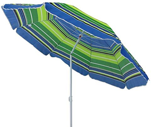 milani home ombrellone da spiaggia poly tondo 1,80 m/palo da 22 mm