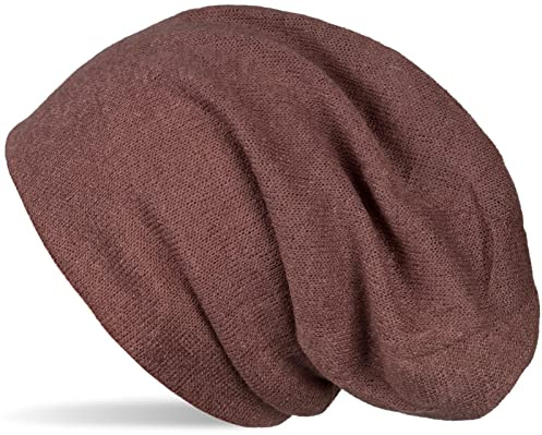 styleBREAKER Bonnet Souple en Fine Maille, Optique mélangée, Bonnet Long, Unisexe 04024109, Couleur:Mauve