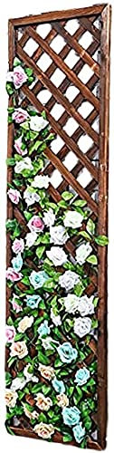 GCSQF Garten Zaun Rasenkante Palisade Leitplanke Gartenzaun Outdoor Essentials Spaced Picket Gate Kit Holzgitter Blattrahmen Holzzaun 210514(Size:L60CM*W3CM*H120CM)