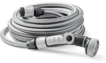 G.F. SRL AQUAGO EASY 30, kit per l'Irrigazione con Tubo Estensibile fino a 30 m, riparabile, con accessori, per Irrigare Orti, Fiori, Piante e Giardini.
