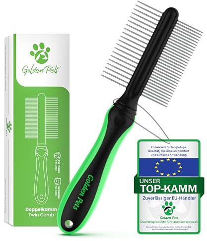 NEU! Fell-Entwirrer Kamm für Hunde & Katzen, für langes & mittellanges Fell | Für kleine bis große Hunde & Katzen, mittel- bis langhaarig, gegen verfilztes Fell, einfache Reinigung, Fellpflege