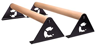 cretrees Liegestützgriffe Handstand Griffe Calisthenics Minibarren Fitness Liegestütze Griff Parallettes Höhenverstellbar Holz und Stahl Push Up Bars S, M, L