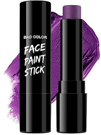 BADCOLOR Bâton de peinture pour le visage et le corps, résistant à la transpiration pour le sport, non toxique pour Halloween, SFX, cosplay, joker, zombie, vampire, fêtes costumées, violet foncé