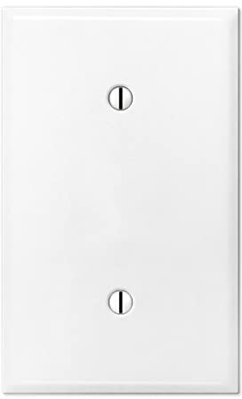 OVERSIZED Jumbo Blank 1 Gang Switch Plate, Cover for Unused Electrial Box, One Gang Oversize Electrical Box Blank Wall Plate, Solid Cover Plate, One Gang - White - UL Listed, 5.5 x 3.5 - Made in USA