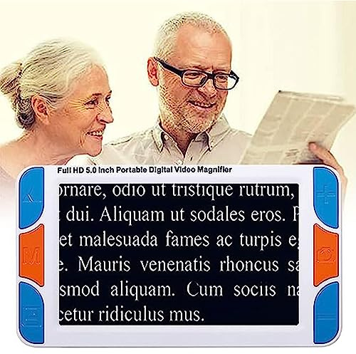 Videoingranditore Digitale Portatile Lente Di Ingrandimento per Ipovedenti Da 5 Pollici,Ausilio Visivo per Lettura Con 3x-48x Volte Zoom,Per La Visione Ridotta E La Cecità Del Colore