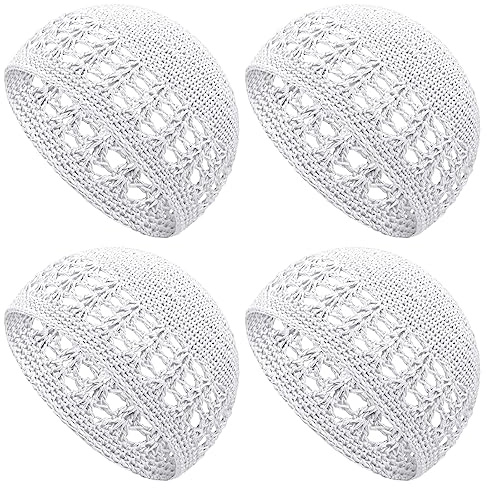 Boyiee Kufi-Mütze für Herren, gestrickt, Kufi-Kappe, Häkelmütze, Totenkopf, muslimische afrikanische Mütze für Herren und Damen