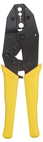 QUARKZMAN Trinquete Crimpadora Alicate Herramienta para Crimpado Amarillo | RG58 RG59 RG62 RG6 .255 .213 .100 .068 .324 Coaxial Cable BNC Conector