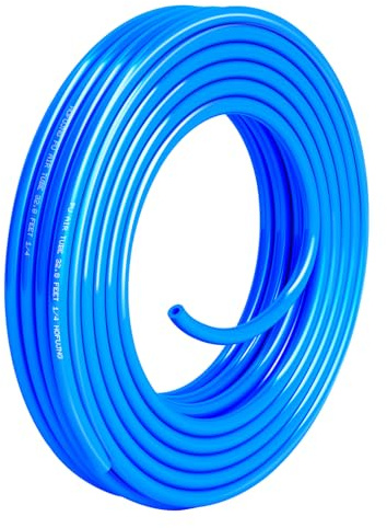HOFUJNG 1/4OD Air Hose,TPU Hose,Flexible Elastomers Pneumatic Air Tubing,10 Meters 32.8 Feet for Air Brake Pipe Suspension or Fluid Delivery（6mm OD/Blue）