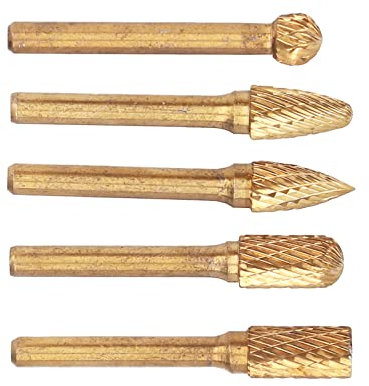 MBELLO Bohrer-Set, Schraubendreher-Bit-Set, Stabschleifer-Bits, Drehwerkzeug-Zubehör, Schleifkopf, 6 mm Rundschaft-Doppelschnitt-Schleiffeile for Schneiden