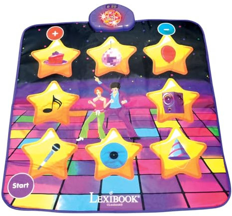 Lexibook, Elektronische Tanzmatte, beleuchtete Tasten, integrierter Lautsprecher, lila/gelb, DM10