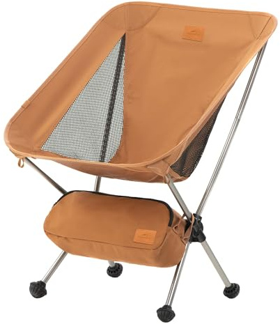 Naturehike Chaise de Camping Pliante, Pportable Confortable Chaise de Plage Pliable Légère avec Sac de Transport, Capacité de Charge de 120 kg pour l'extérieur, Plage, Pêche, Camping (Jaune S)