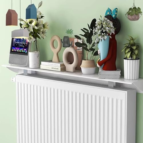 AHDFY Heizkörperverkleidung,50-170cmRegal über Heizkörper,Anti-Rauch-Wand Radiator Abdeckung,für Schlafzimmer Wohnzimmer Heizungsverkleidung Heizkörperabdeckung(Weiß),100cm