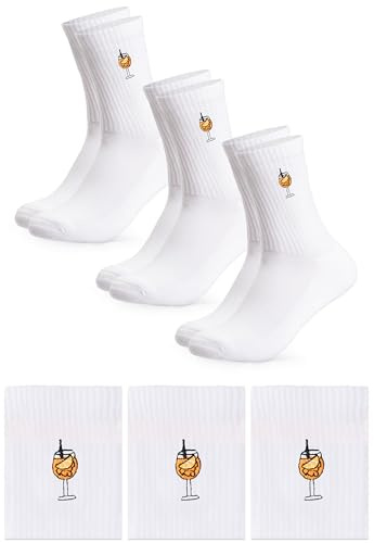 Occulto Damen & Herren Motiv Tennissocken 3er Pack (Modell: Robin), Statement Tennis Socken