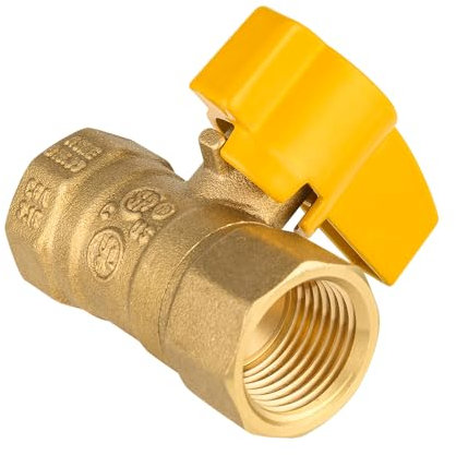 EFIELD 3/8'' FIP x 3/8'' FIP Straight Gas Brass Ball Valve for Gas Connectors with Quarter-Turn, CSA Approved,(VALVE352-1PCS)