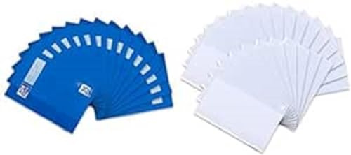 Oxford Bundle of Schulheft A4, 16 Blatt, Lineatur 25, liniert, 15 Stück Heftumschlag A4, aus Kunststoff, transparent, farblos, 25 Stück