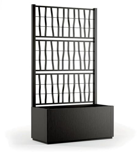 Fioriera ethica rettangolare cm 80 con spalliera grafite